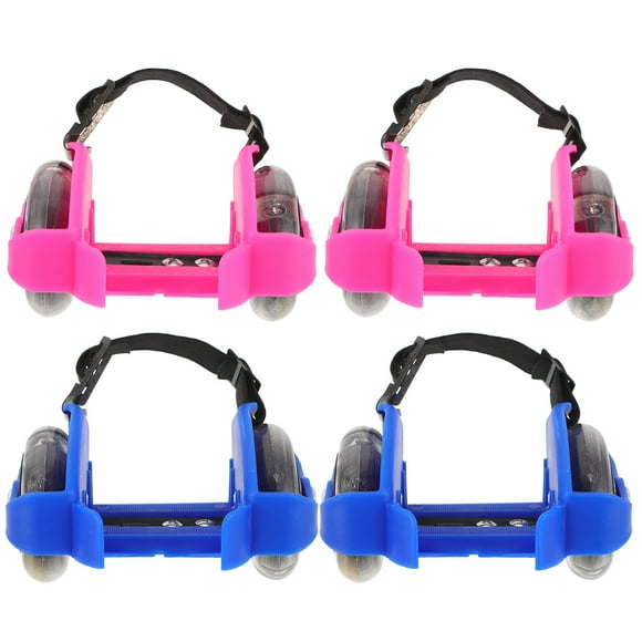 Beginner Roller Skates Adjustable Light Up Wheels 2 Pairs 4.7 In