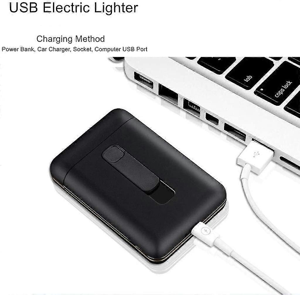 Cigarette Case With Usb Lighter, Cigarette Box 20pcs 100mm Slim Cigarettes Portable Electronic Lighter Rechargeable Windproof Flameless