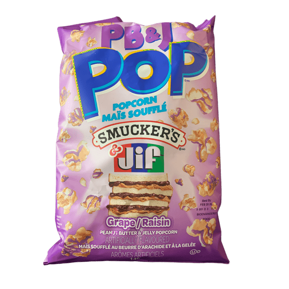Pop Popcorn PB&J Smucker's and Jif Grape 5.25OZ - U.S Edition