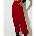 thumbnail image 5 of Baberdicy Lady Long Pants Women's Thin High Waisted Loose Sweatpants Comfortable High Waisted Jogging Pants with Pockets Casual Sweatpants Sweatpants Women Red S-3Xl, 5 of 6