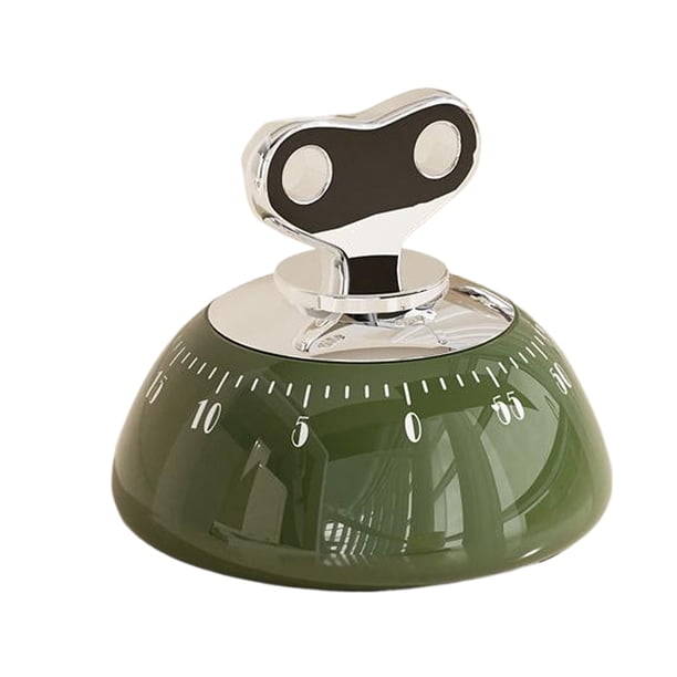 Cateissary Despertador magnético de cocina de 60 minutos con función de reducción de ruido. Temporizador mecánico de cocina con pantalla Cocina y Comedor verde