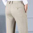 thumbnail image 3 of Otoño 2024 Nuevos pantalones marrones para hombre, pantalones clásicos de cintura alta de sarga, rectos, regulares, para oficina, pantalones casuales, ropa de marca para hombre, 3 of 5