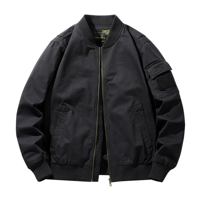 WRKEKC Veste de Complet de Travail pour Homme à Multiples Poches à Manches Longues avec Compartiments Zippés, Haut à Recharge Utilitaire pour Tenue Décontractée Extérieure Noir m