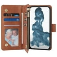 thumbnail image 5 of Pour Apple Iphone 14 Plus Étui Portefeuille Multi-Zip Marron, 5 of 5