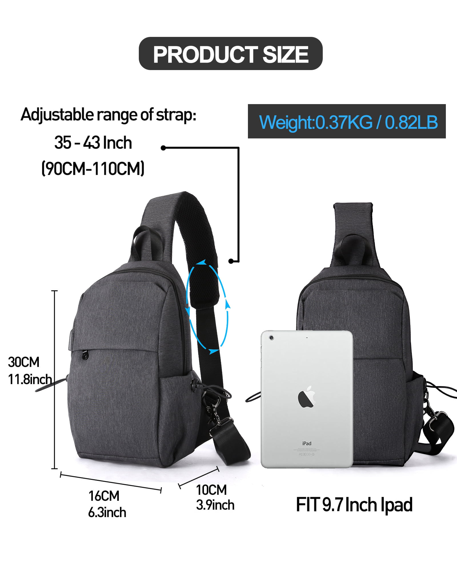 SYCNB Black Small Side Shoulder Bag Crossbody Bag For Men Women Mini Messenger  Bag Satchel Bag Travel Purse Wallet Passport Holder Bag- Unisex 