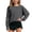Grey, variant on Girl's Open Back Backless Tops Long Sleeve T Shirts Crewneck Casual Tees Summer Shirts 11-12 years