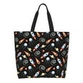 thumbnail image 1 of Fotbe Space Rocket Bolsa Tote Estética de Lona con Estampado para Mujer - Bolsa Reutilizable de Hombro Casual para Vacaciones, Compras, Trabajo y Gimnasio, 1 of 8