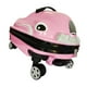 thumbnail image 2 of Maleta de viaje de 20 ",Equipaje rígido,Carrito portátil resistente con diseño de automóvil con ruedas para niños, niñas y niños Rosa, 2 of 9
