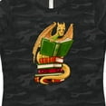 thumbnail image 4 of Inktastic Well-read Cute Gold Dragon Reading Books Women's T-Shirt, 4 of 5