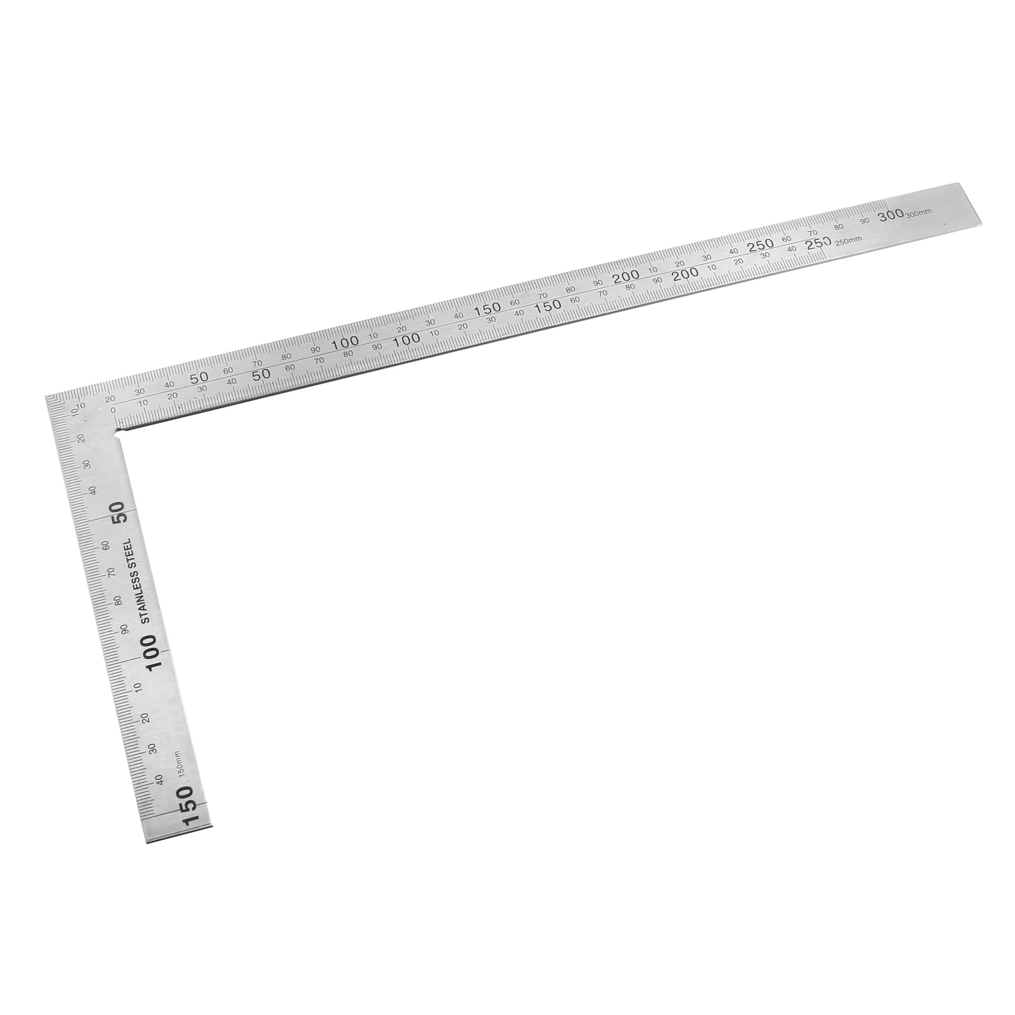 uxcell L Square 200x300mm Steel Metric 90 Degree Dual Side Angle Ruler MeasuringTool for Carpenter Engineer Black 