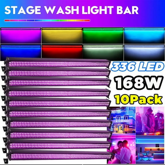 336LED RGB Wall Wash Light Strobe Effect Stage Lighting DMX DJ for Disco Party Bar,10pcs