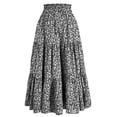 thumbnail image 3 of Floral Maxi Skirt for Women Tiered Elastic High Skirts Vacation A-Line Flowy Swing Long Skirts, 3 of 8