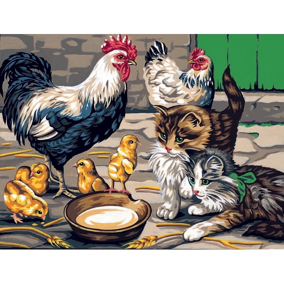 Needlepoint canvas for halfstitch without yarn The Little Curious MRC1531331 Margot de Paris Printed Tapestry Canvas