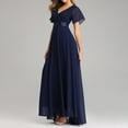 thumbnail image 2 of Bigersell Tshirt Dress Clearance Female V-Neck Short Sleeve Maxi Evening Gown Dress Style D-35 Formal Dresses Ladies Evening Party Regular Summer Dresses , Navy XL, 2 of 7