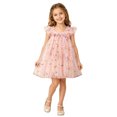 thumbnail image 2 of Lullu Girls Floral Embroidery Tulle Dress Flutter Sleeve Party Princess Dress, Sizes 1-6, 2 of 5