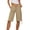 Khaki, variant on LEKWK Bermuda Jean Shorts for Women Knee Length High Waisted Casual Denim Shorts Drawstring Side Tie Long Jorts with Pockets Summer Fashion Daily Streetwear