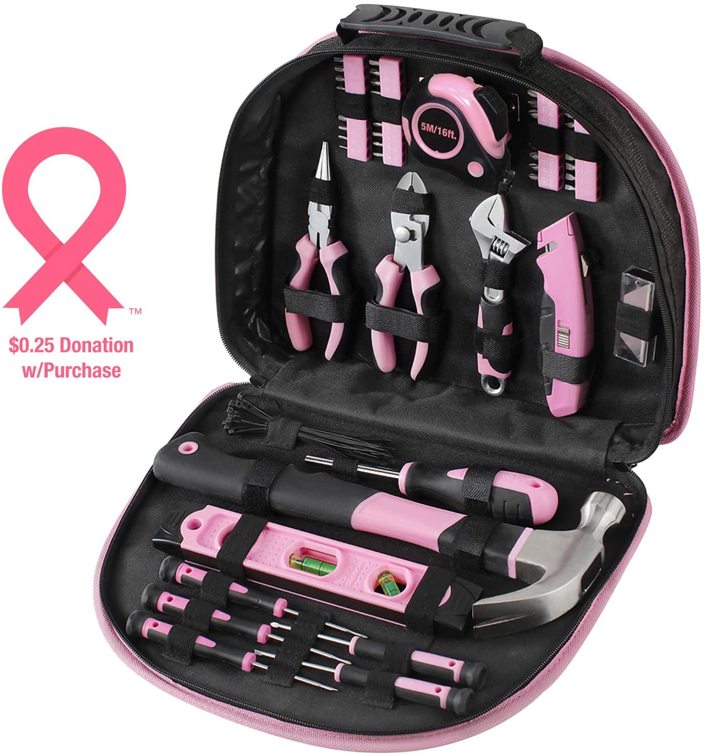 WORKPRO 103-Piece Pink Tool Kit - Ladies Hand Tool Set with Easy 