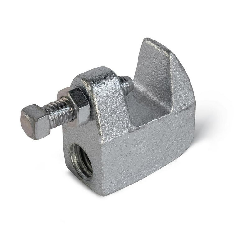Top Beam Clamps, UNC 1/2" Iron Safety Rod Beam Clamp, 3/4" Jaw Opening