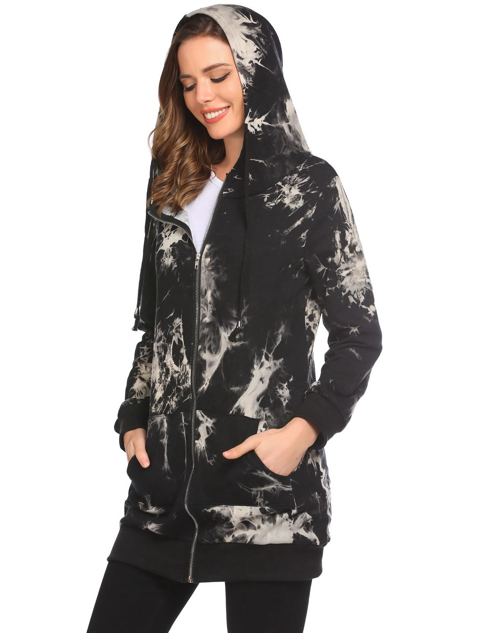 Zeagoo Women's Zip Up Hoodies Long Sleeve Fall Fleece Jacket Casual Oversized Tunic Hooded Sweatshirt With Pockets Winter Coats