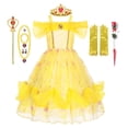thumbnail image 1 of Vestidos de princesa bella para niña, disfraz de baile, vestido de La Bella y La Bestia, ropa de fantasía para fiesta de año nuevo, 2023 Fivean unisex, 1 of 2