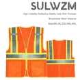 thumbnail image 2 of Chaleco de seguridad SULWZM naranja con bolsillos reflectantes con cremallera XXL, 2 of 5