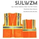 thumbnail image 2 of Chaleco de seguridad SULWZM 3XL con bolsillos reflectantes con cremallera naranja, 2 of 5