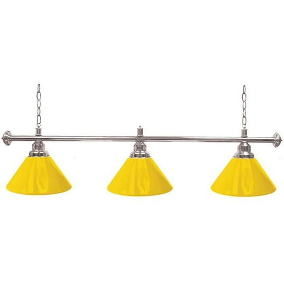 Trademark PB603S-YEL Custom 3 Shade Billiard Lamp, Yellow & Silver