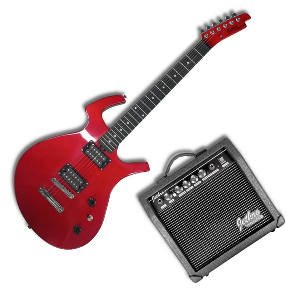 Paquete Guitarra Eléctrica Jethro Series By Steelpro 036 Color Rojo