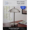 Mainstays Traditional Touch Control Dome Lamp, Brushed Nickel and White