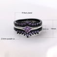 thumbnail image 2 of GY 3pcs Black Gold Plated Purple 1CT CZ Women Wedding Ring Sets for Woman Engagement Ring, 2 of 6