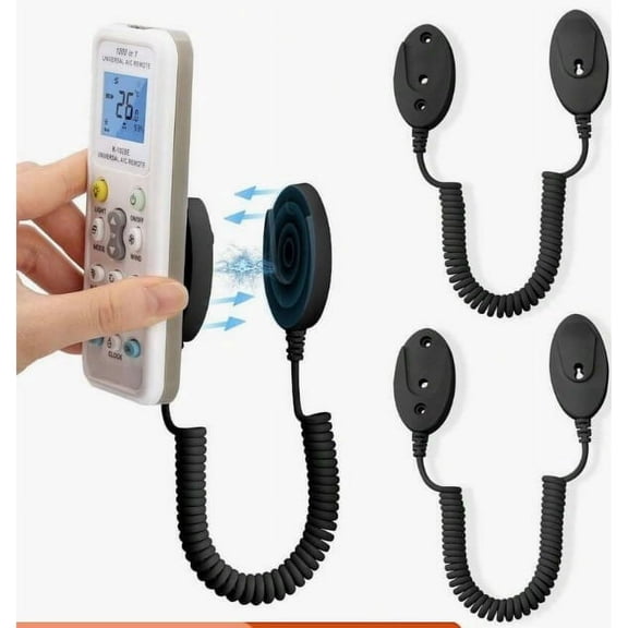 HBMYN Magnetic Remote Control Keeper,Spring Rope Holder with Adhesive Base,Wall Mount Organizer for Living Room Bedroom