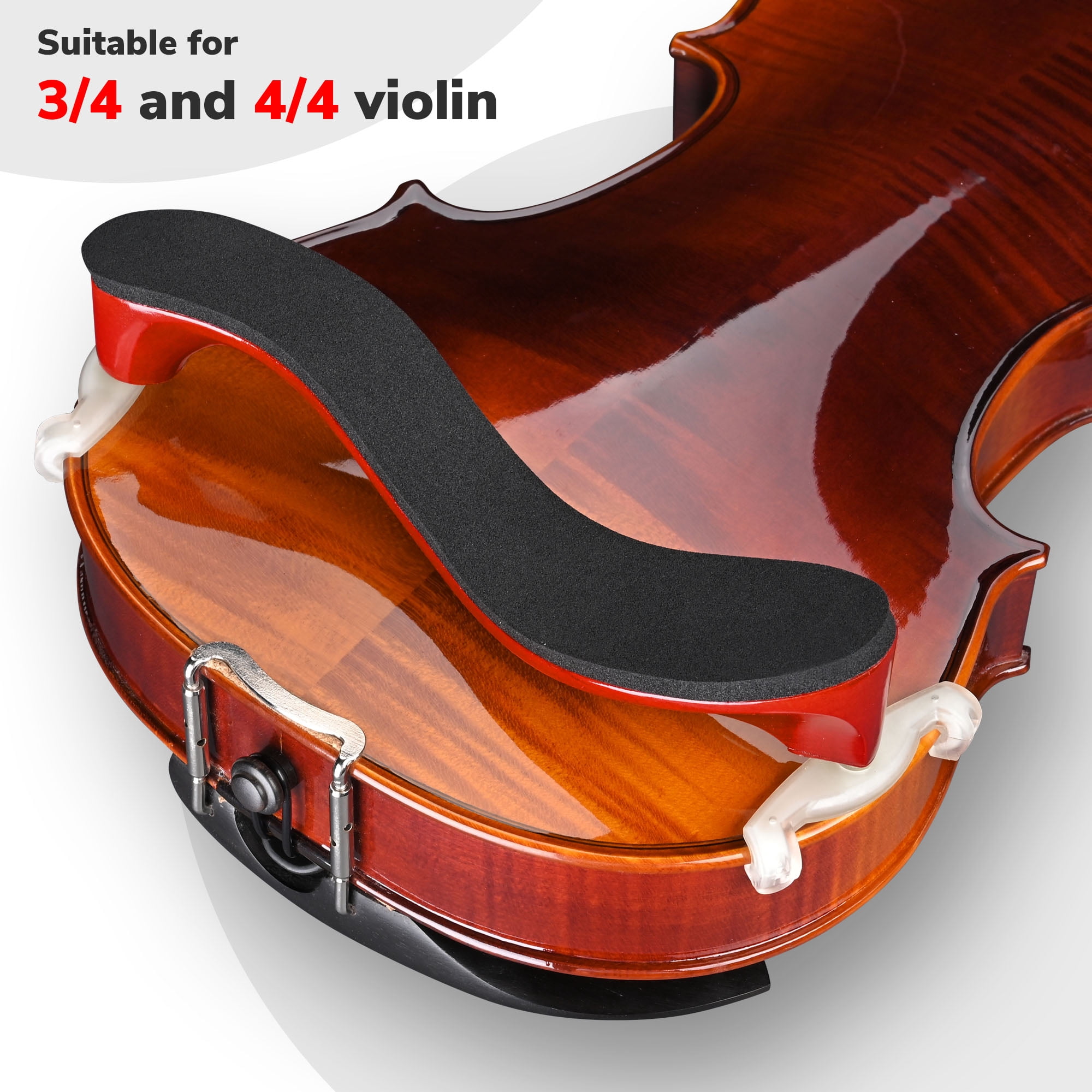 Wooden Violin Shoulder Rest for 3/4 4/4 Violin with Practice Mute Adjustable Feet