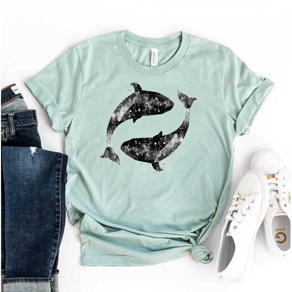 Whales T-shirt Women's Sea Shirt Christmas Gift For Biologist Marine Animal Tee Nature Tshirt Mammal Shirts Fishing Top