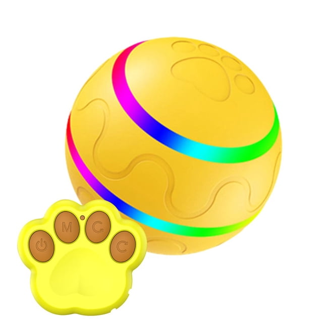 MesaSe Interactive LED Rolling Ball Pet Toy Motion-Activated Remote Control Durable TPU Material USB Charging
