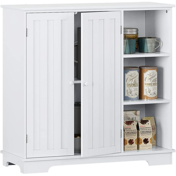 Homefort Kitchen Buffet Freestanding Pantry Cabinet Floor Storage Wood Server With 2 Doors And 3 Shelves Space Saving Cupboard White 11 8 D X 31 5 W 30 7 H Com Homefort Kitchen Buffet Freestanding, Homefort Kitchen Pantry Cabinet Storage With 6 Adjustable Shelves