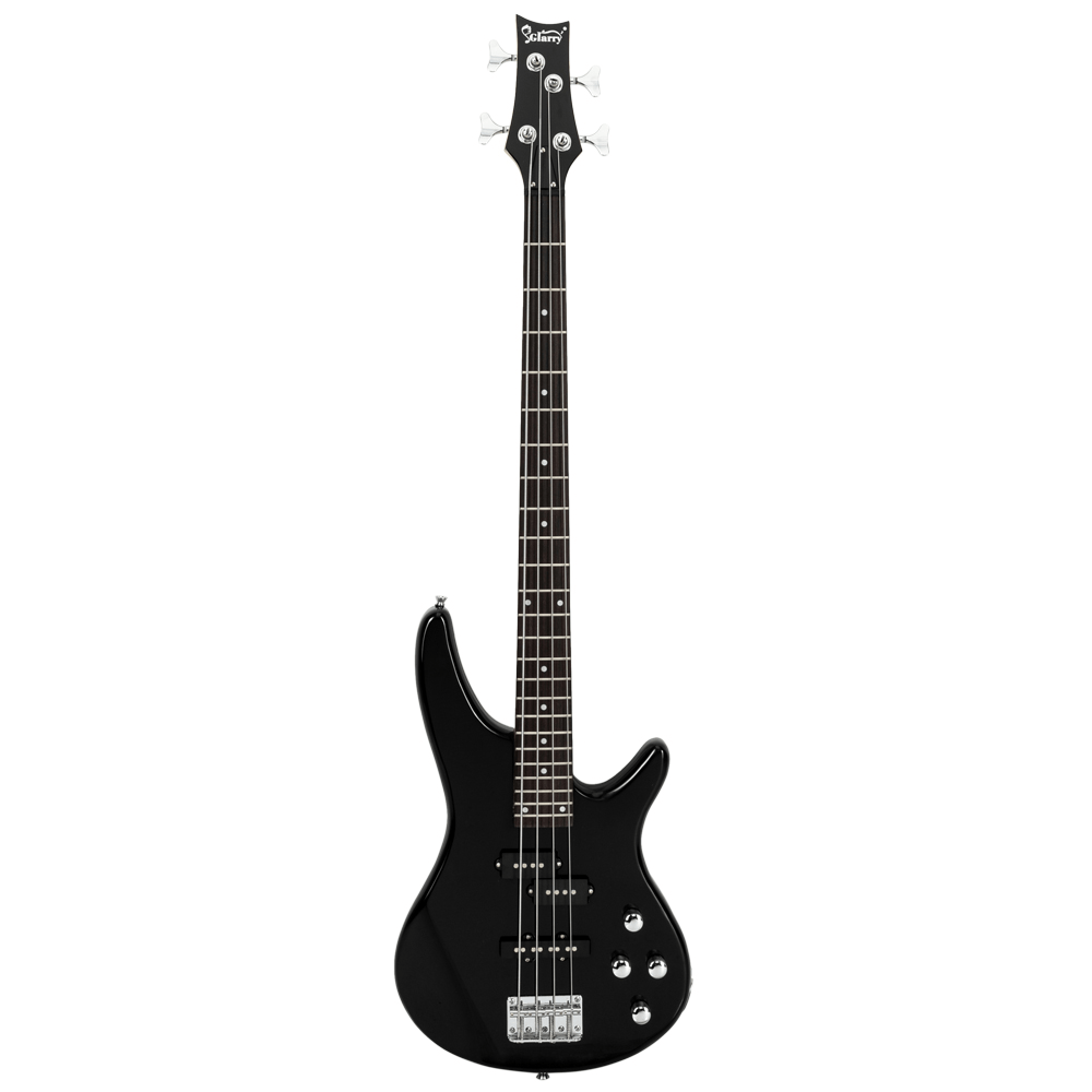 Tcbosik Electric Bass Guitar Full Size, 4 String Exquisite Stylish Bass with Bag, Strap, Plectrum, Amp Wire and Wrench Tool, Black