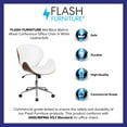 thumbnail image 4 of Flash Furniture Mid-Back Walnut Wood Conference Office Chair in White LeatherSoft, 4 of 11