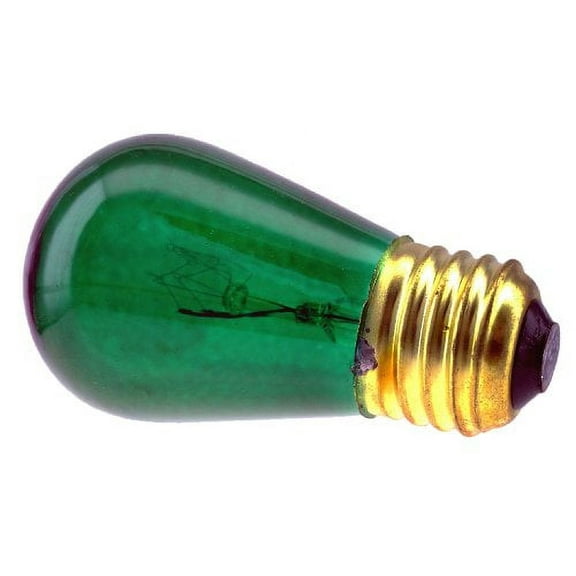 Novelty Light - 11watt S14 Commerical Grade S14 Transparent Color Replacement Bulbs, E27 Medium Base, Clear, 11 Watt, 25 Pack (Green) …
