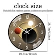 thumbnail image 3 of Arsvita Wall Clock 8 Inch Round Black and Gold Wall Clock for Bedroom Quiet Analog Clock for Wall, Battery Powered, 3 of 7