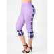 thumbnail image 1 of Leggings Capri de Cintura Alta a Cuadros de Talla Extra Rosegal Leggings de talla grande, 1 of 5