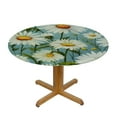 thumbnail image 3 of ONETECH  Round Watercolor Floral Daisy Tablecloth Spring Summer Elastic Edge Fitted Table Cover Fits Tables Diameter, 3 of 7