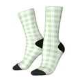thumbnail image 1 of Balery Pistachio Green Checkboard Calcetas Largas con Estampado para Hombre y Mujer – Suaves y Transpirables, Talla Única (US 5-11), 1 of 6
