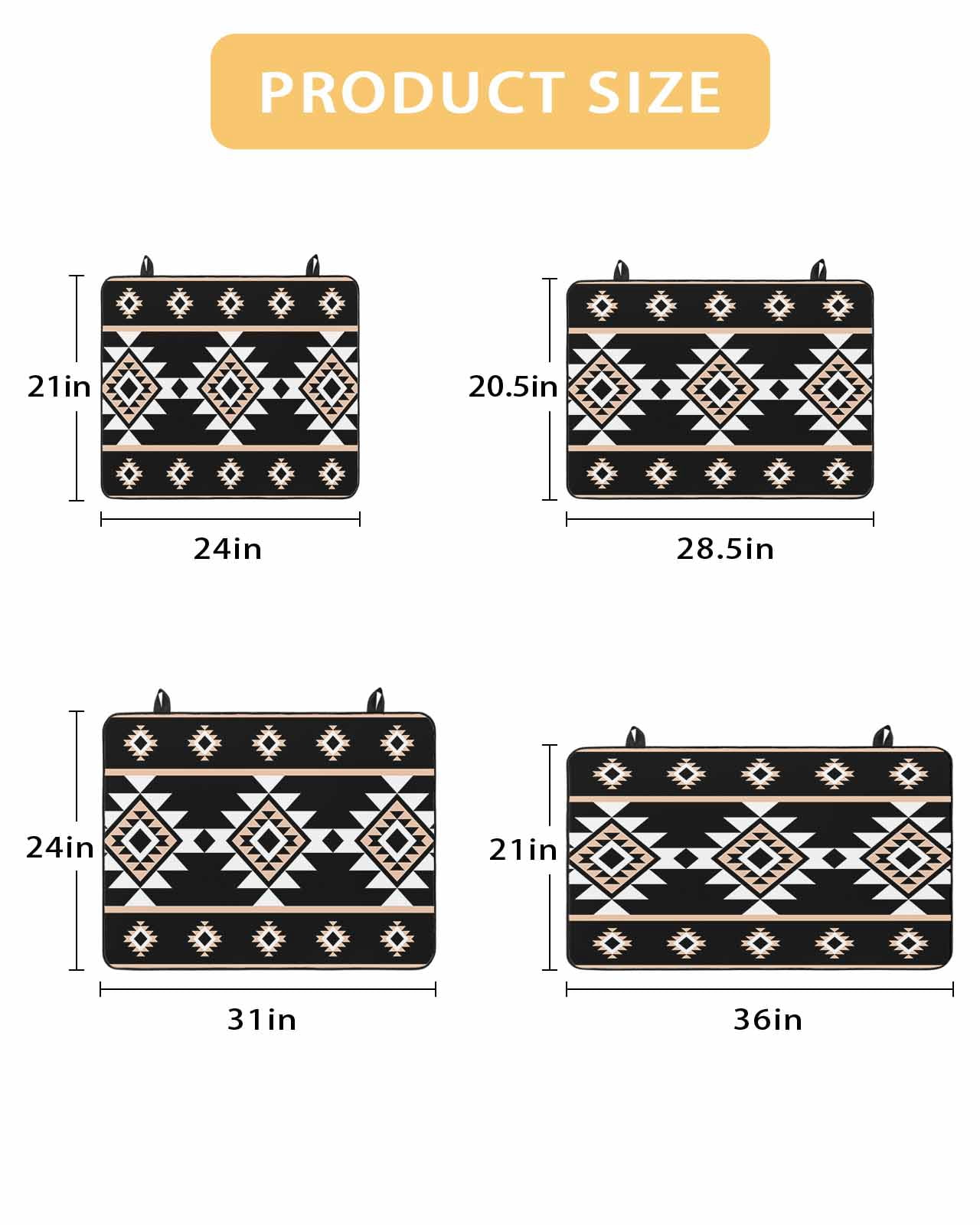 nqOlkjepod Large Induction Cooktop Protector Mat 36"x21", Black White Boho Stove Top Covers for Electric Stove, Modern Western Aztec Abstract Geometric Stove Burner Cover Mats, Glass Top Stove Cover