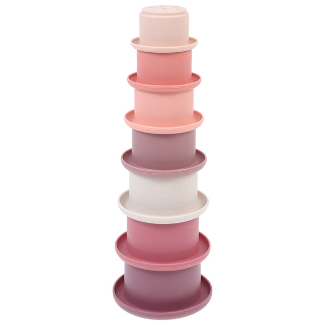 FELTECHELECTR 7 vasos apilables de silicona, juguetes cognitivos de colores para baby shower.