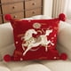 thumbnail image 1 of Colchas y conjuntos, cojín festivo rojo del Año de los Caballos, ideal como cojín de sofá en la sala de estar o como cojín decorativo para la cama en el dormitorio, funda de almohada corta de felpa., 1 of 6