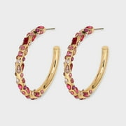 SUGARFIX by BaubleBar Mixed Stone Hoop Earrings - Pink