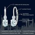 thumbnail image 3 of Gem Stone King 925 Sterling Silver Sky Blue Aquamarine & White Created Sapphire Leverback Earrings for Women (1.08 Cttw, Gemstone Birthstone, Oval 6X4MM, Round 2MM, 3/4 inch), 3 of 6
