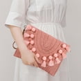 thumbnail image 3 of Woven Wicker Clutch Bag Straw Purse For Girls Summer Beach Crossbody Handbags with Adjustable Shoulder Strap, 3 of 6