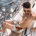 thumbnail image 2 of luoweisi Men's Beach Shorts Quick Dry Swim Trunks with Mesh Lining Marble Texture L, 2 of 5