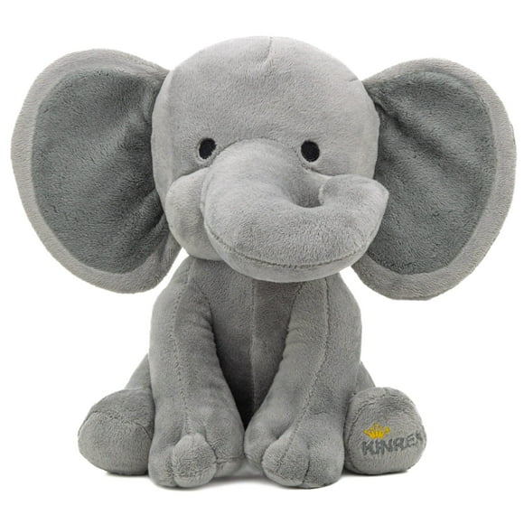 KINREX Elephant Stuffed Animals - Stuff Animal Plush Toy for Babies Girls Boys Elephants Plushie Teddy Bear Toys for Birth Stats Baby Shower Infant Newborn Boy & Girl Gray Measures 9 Inches